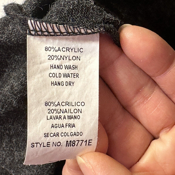 Monoreno Gray Embroidered Boho Sweater Dress Women Size Medium Pullover Tunic - Picture 4 of 13